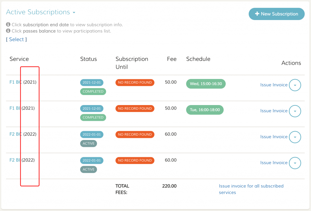 Easily differentiate multiple subscriptions with subscription's terms