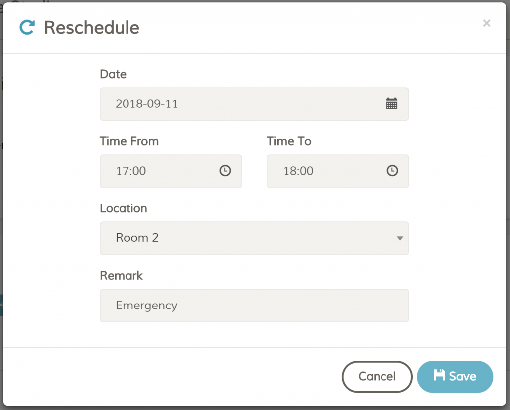 Rescheduling an Event Instance - FeePlus Help Centre